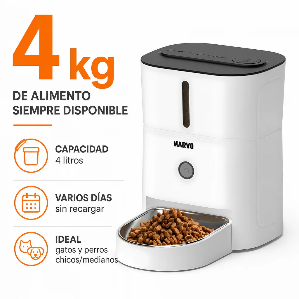 Capacidad 4 kg de alimento seco