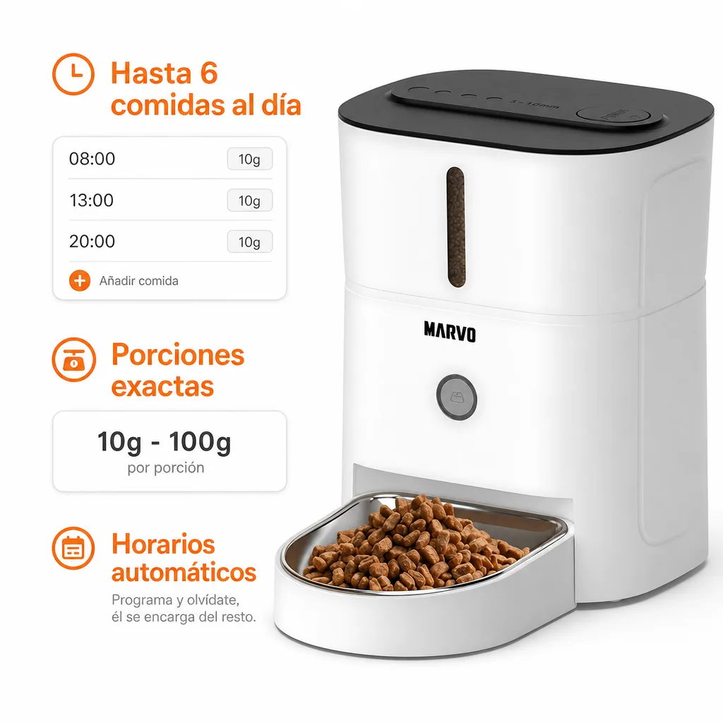 Hasta 6 comidas programables