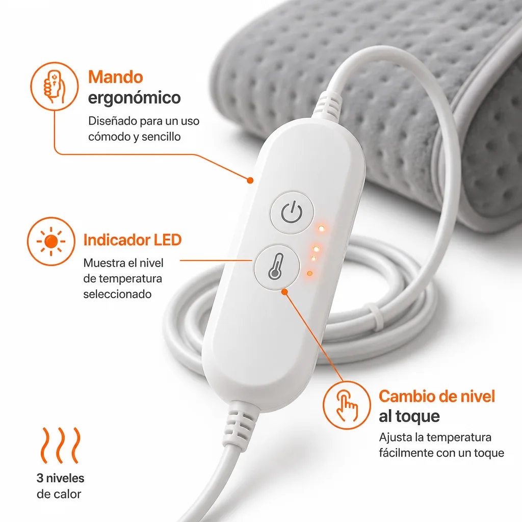 Mando ergonómico con LED