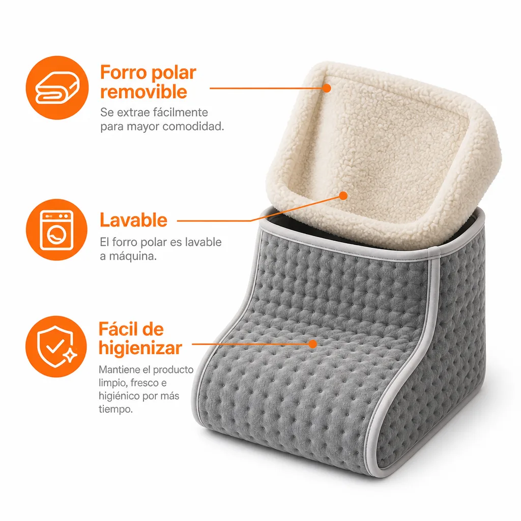 Forro polar removible y lavable